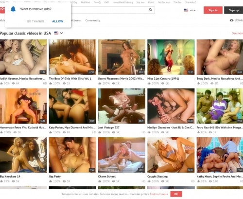 Review screenshot Tubepornclassic.com