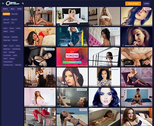 مراجعة لقطة الشاشة Cams.com