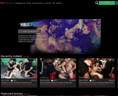 Review screenshot Kink.com/channel/public-disgrace
