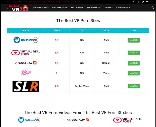 لقطة شاشة مراجعة لـ MobileVRXXX