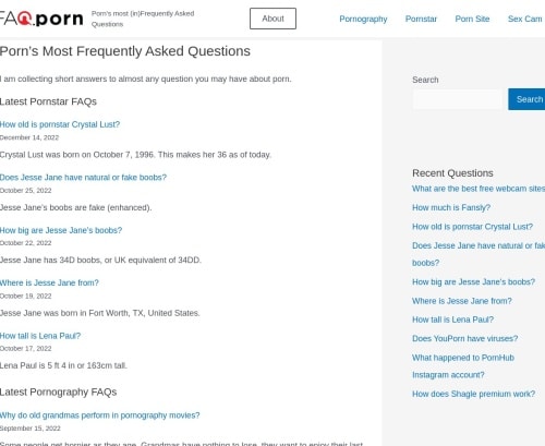 مراجعة لقطة الشاشة Faq.porn
