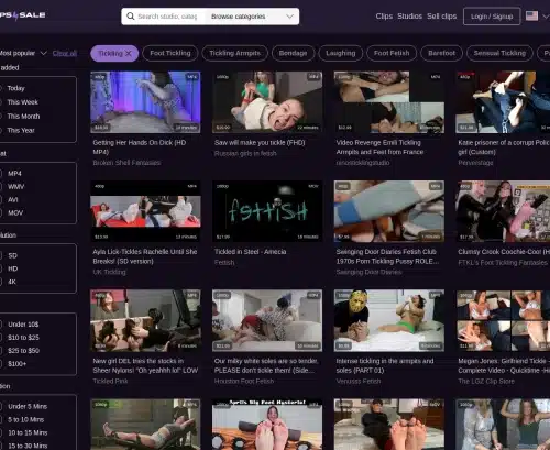 لقطة شاشة لمراجعة Clip4Sale Tickle
