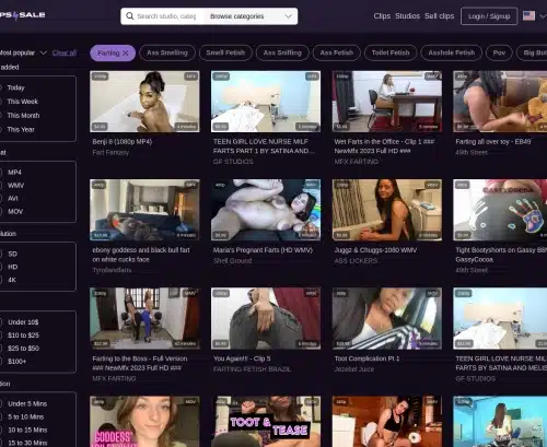 لقطة شاشة لمراجعة Clips4Sale Farting