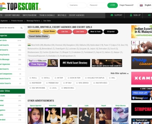 Review screenshot Topescort.in