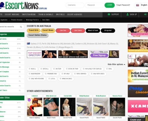 مراجعة لقطة الشاشة Escortnews.com.au