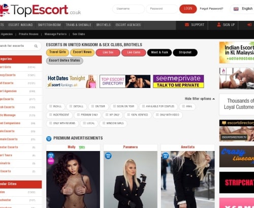 مراجعة لقطة الشاشة Topescort.co.uk