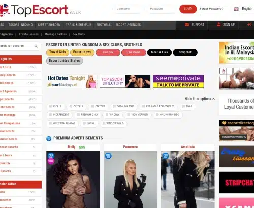 لقطة شاشة مراجعة لموقع Topescort.co.uk