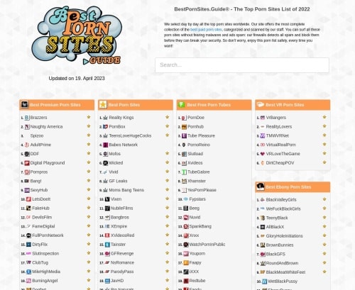 مراجعة لقطة الشاشة Bestpornsites.guide