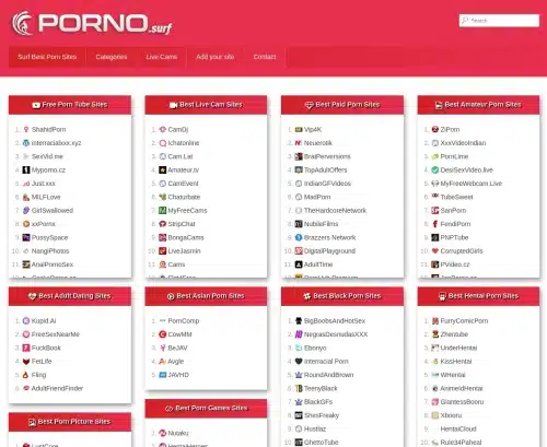 لقطة شاشة لمراجعة موقع Porno Surf