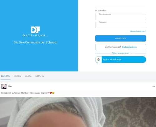 Capture d'écran de Date-fans.com à des fins d'examen Capture d'écran de la revue Date-fans.com