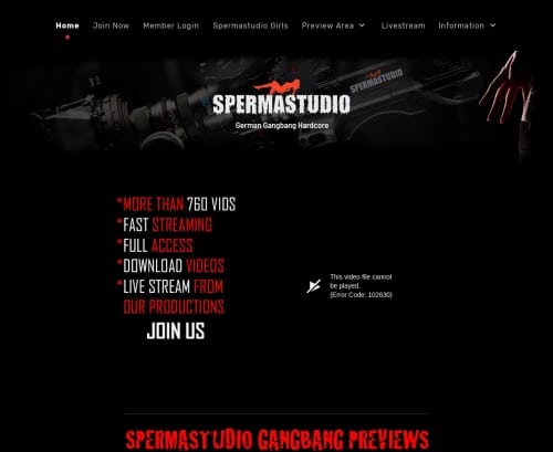 Screenshot from Sperma-studio.com for review purposes Review screenshot Sperma-studio.com