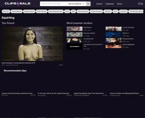 لقطة شاشة مراجعة لـ Clips4Sale Squirting