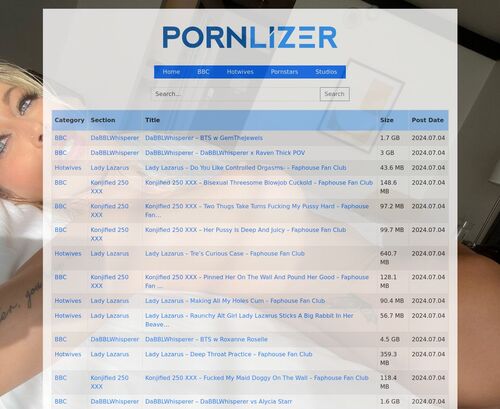 Screenshot from Pornlizer.com for review purposes Review screenshot Pornlizer.com