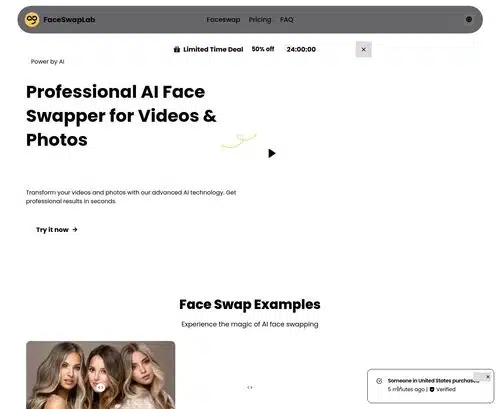 لقطة شاشة لمراجعة تطبيق FaceSwapLab