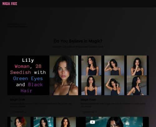 لقطة شاشة لمراجعة Magikface.com