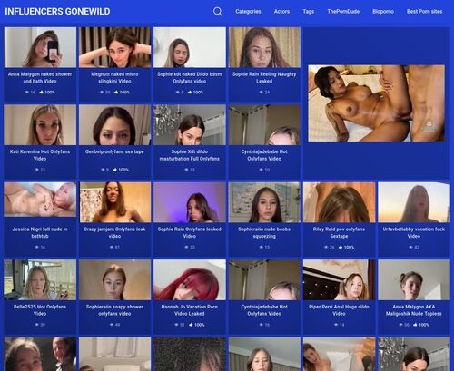 لقطة شاشة للمراجعة Influencersgonewild.org