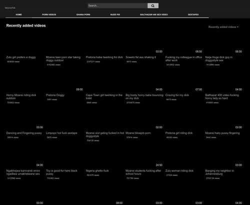 Screenshot from Mzansitok.com for review purposes Review screenshot Mzansitok.com