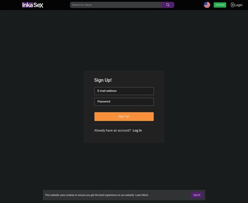 لقطة شاشة من Inkasex.com لأغراض المراجعة مراجعة لقطة الشاشة Inkasex.com