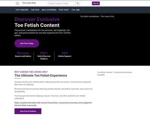 لقطة شاشة للمراجعة Toeloversonly.com