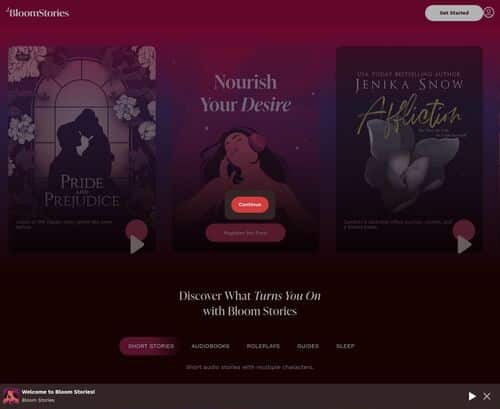 مراجعة لقطة الشاشة من موقع Bloomstories.com