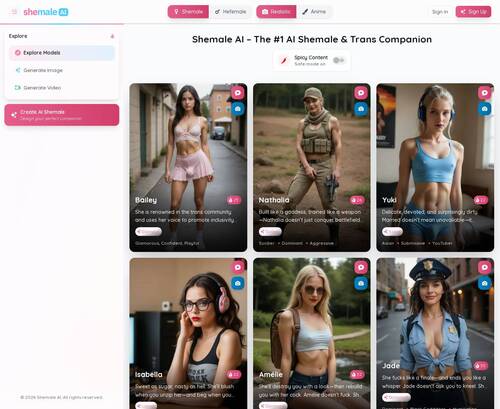 لقطة شاشة لمراجعة برنامج Shemale AI