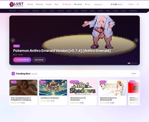 لقطة شاشة لمراجعة موقع LustGames.to